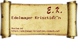 Edelmayer Krisztián névjegykártya
