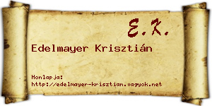 Edelmayer Krisztián névjegykártya